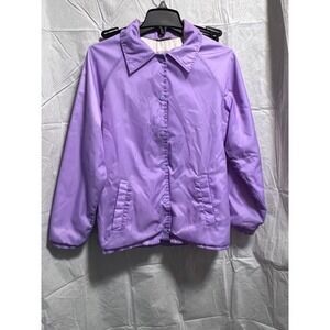 VTG Nylon‎ Coach Jacket Snap Front Lightweight Lavender Purple Small Egyptian